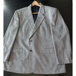 REPP Ltd Herringbone Sport Coat 50R Black White 2 Button Blazer Dress Jacket
